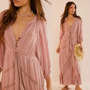 Free People Pink Peach Plenty of Love Maxi Dress